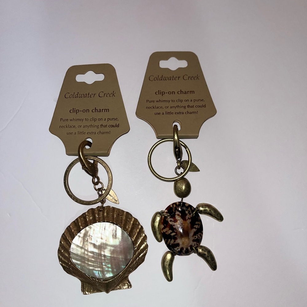 Coldwater Creek Gold Shell and Turtle Keychains